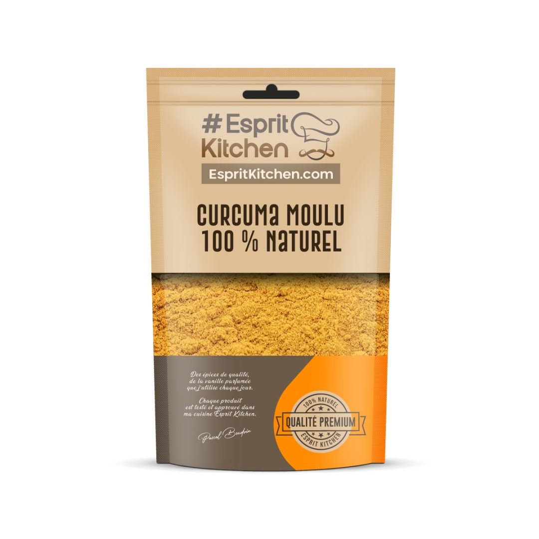 Curcuma Moulu 100 % Naturel – Épice Dorée aux Saveurs Chaudes – 100g
