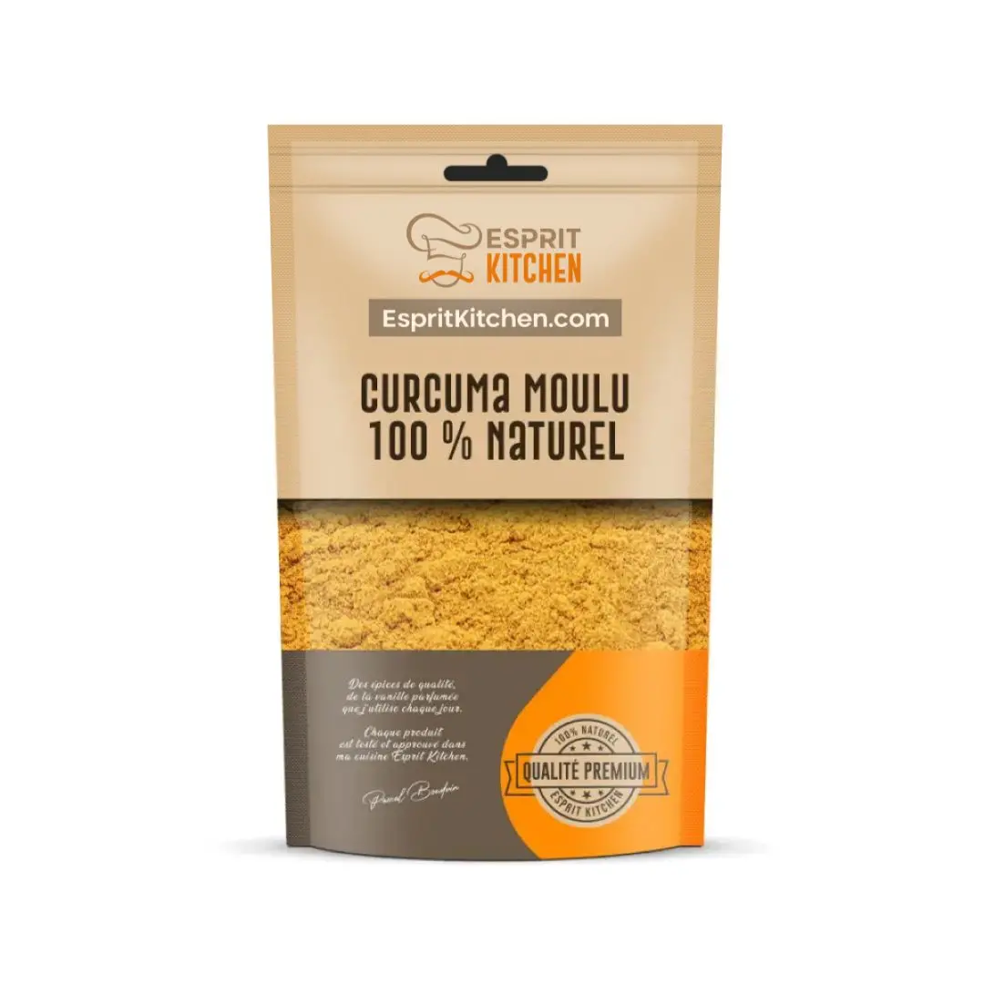 Curcuma Moulu 100 % Naturel – Épice Dorée aux Saveurs Chaudes – 100g
