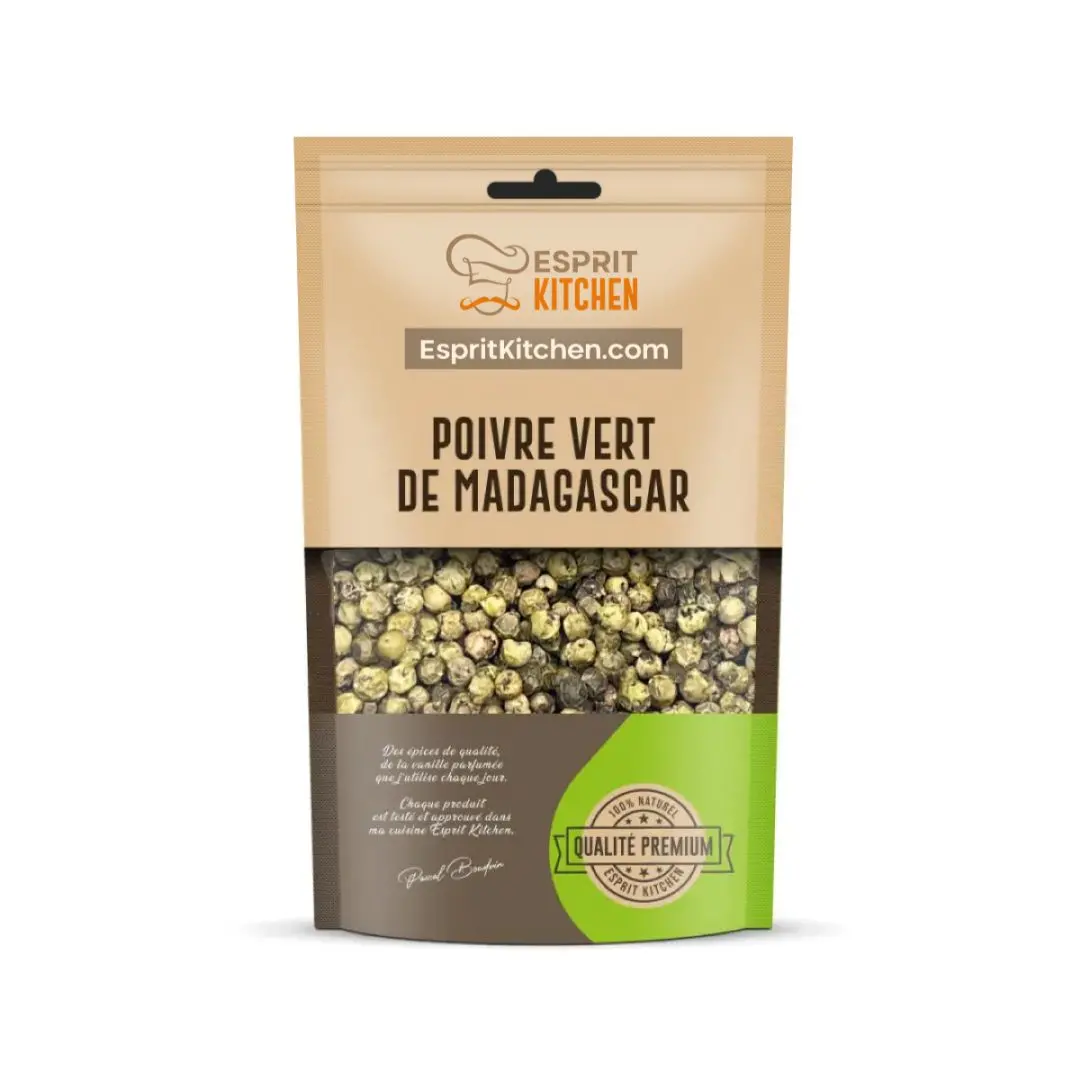 Poivre Vert en Grains de Madagascar – Fraîcheur et Arômes Végétaux – 100g