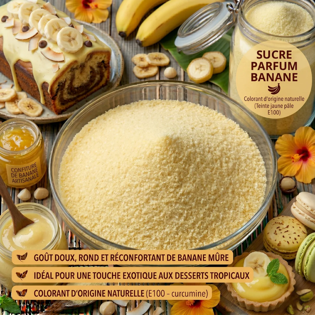 Sucre fin délicatement parfumé à la banane 100 g