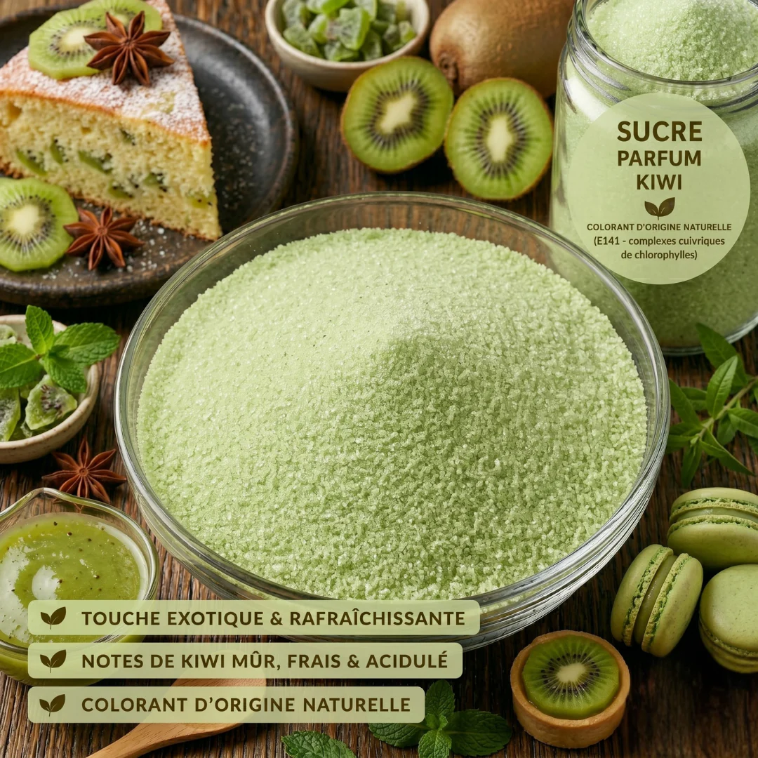 Sucre fin délicatement parfumé au kiwi 100 g