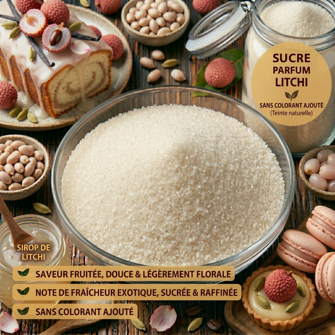 Sucre fin délicatement parfumé au litchi 100 g