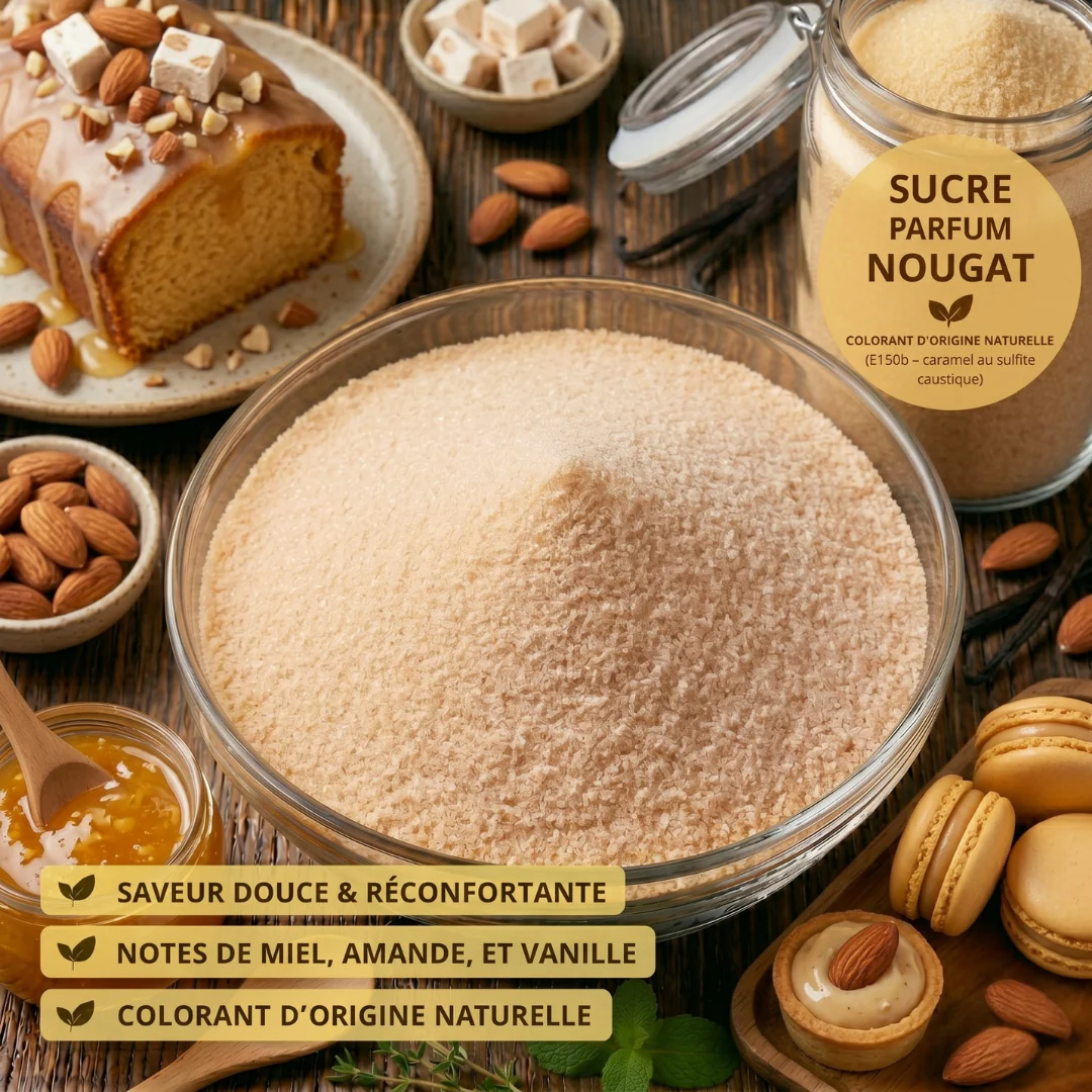 Sucre fin délicatement parfumé au nougat 100 g