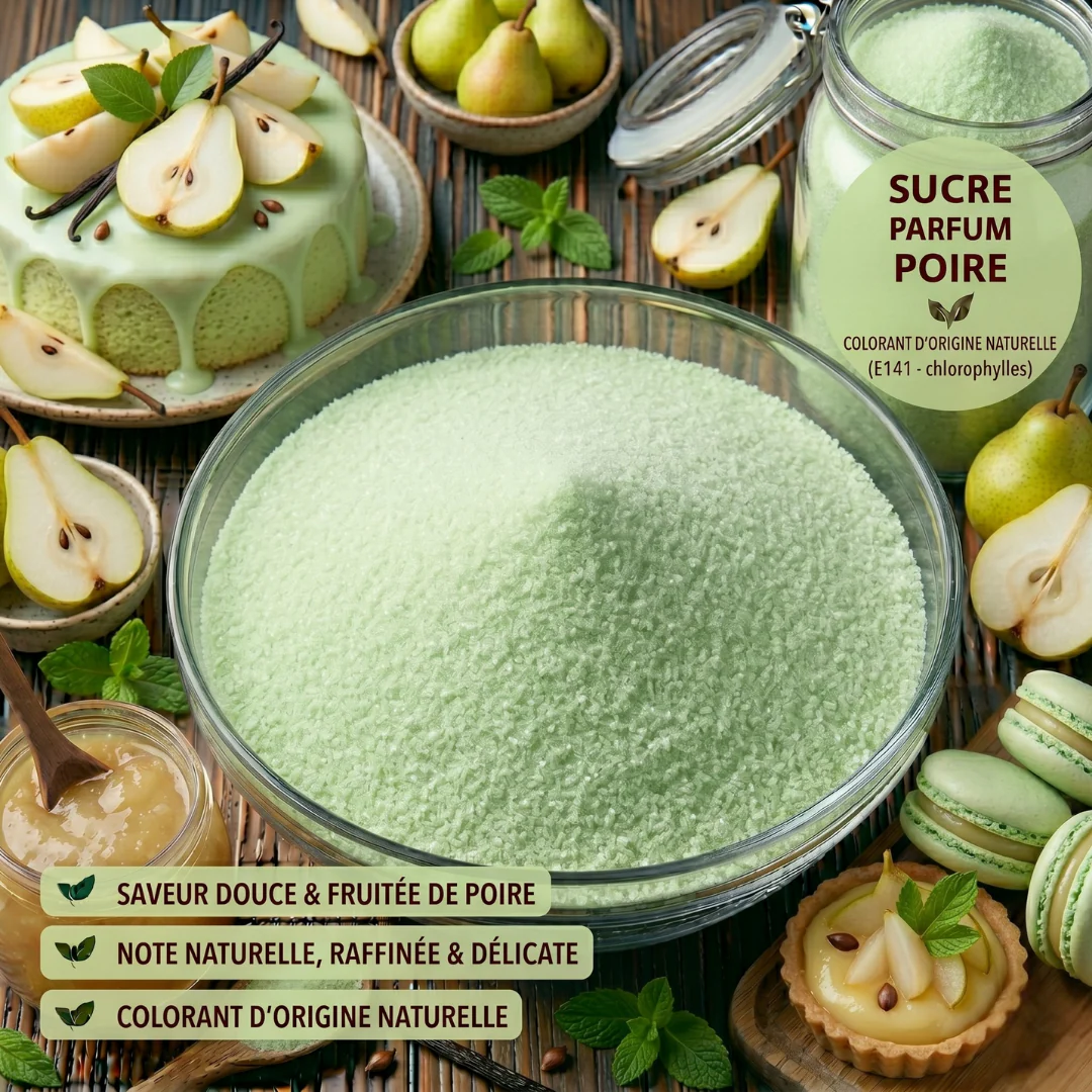 Sucre fin délicatement parfumé à la poire 100 g