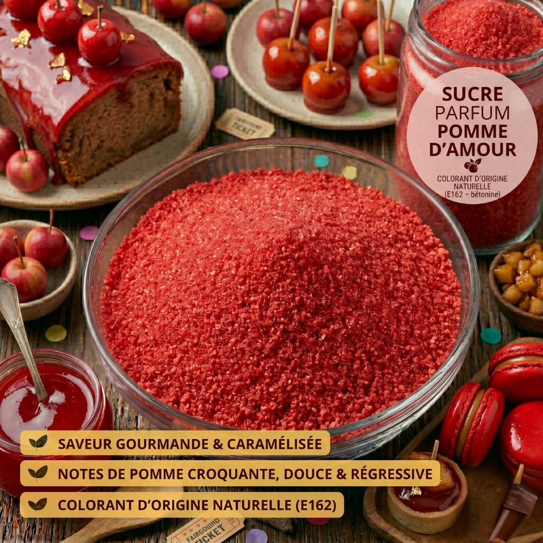 Sucre fin délicatement parfumé à la pomme d’amour 100 g
