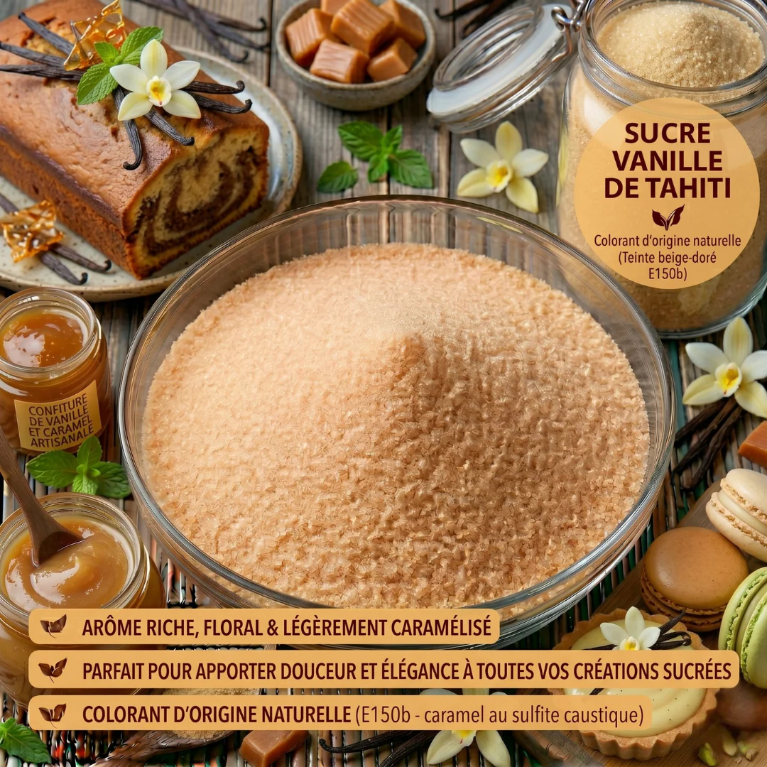 Sucre fin délicatement parfumé à la vanille de Tahiti 100 g