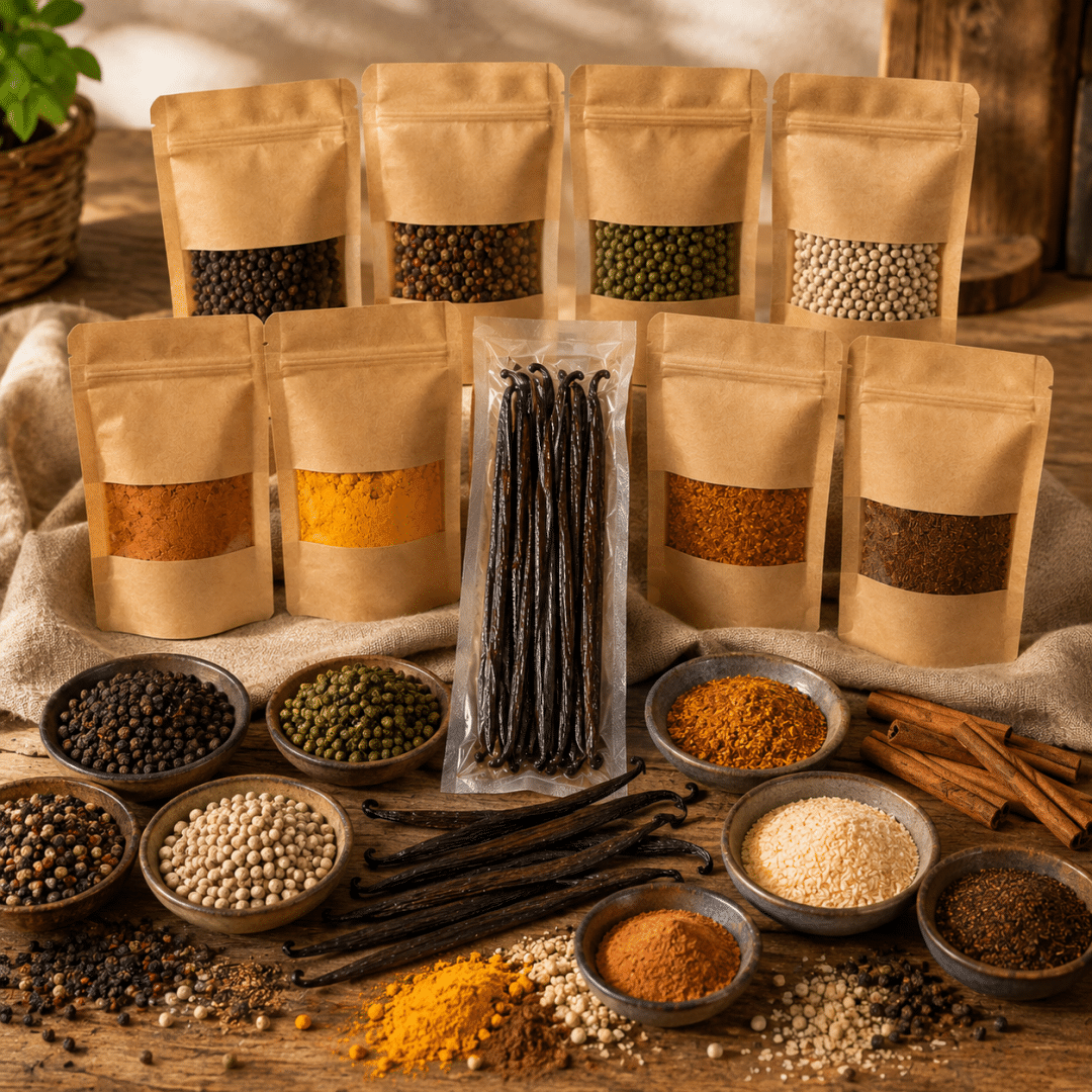 Lot de 10 épices et vanille de Madagascar – idéal pour les fêtes ou pour se faire plaisir